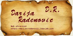 Darija Radenović vizit kartica